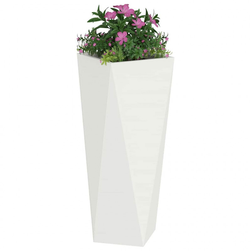 Donica 2 pcs Biały 30 x 30 x 75 cm Stal