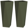 Donica 2 pcs Zielony oliwkowy 30 x 30 x 75 cm Stal