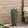Donica 2 pcs Zielony oliwkowy 30 x 30 x 75 cm Stal
