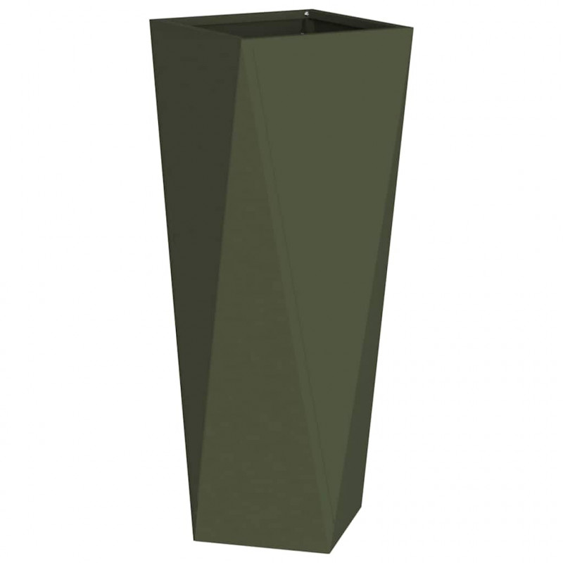 Donica 2 pcs Zielony oliwkowy 30 x 30 x 75 cm Stal