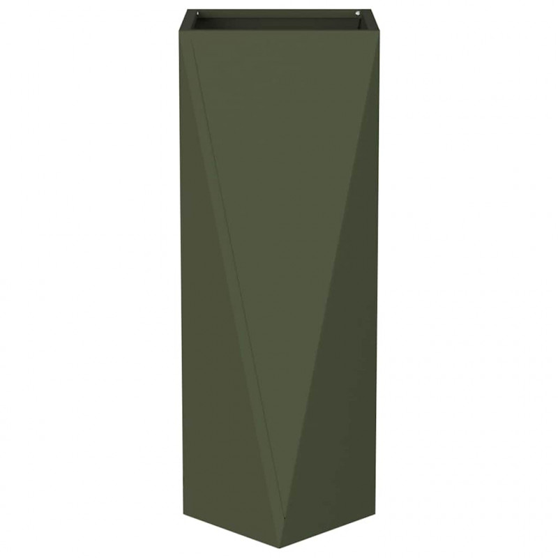 Donica 2 pcs Zielony oliwkowy 30 x 30 x 75 cm Stal