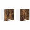 Szafka wisząca 2 pcs Wędzony dąb i biały 40 x 31 x 40 cm