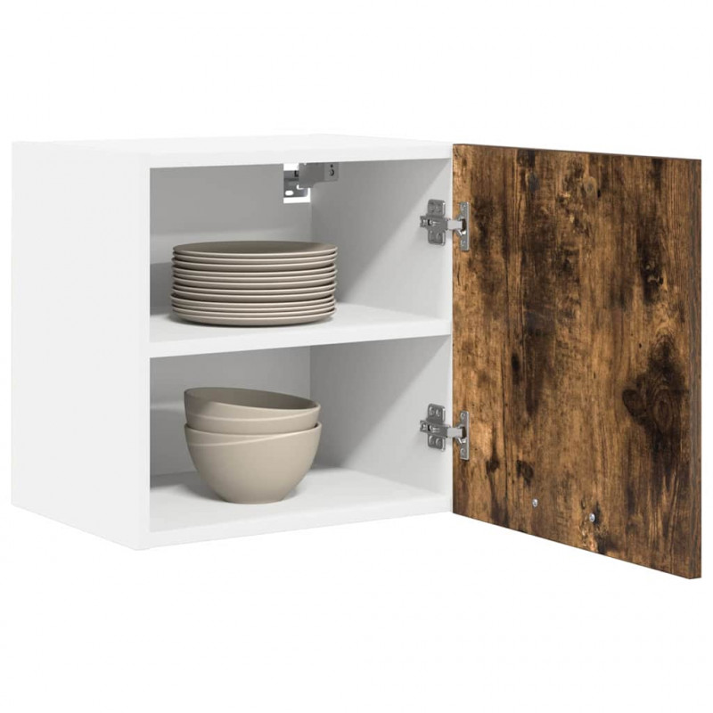 Szafka wisząca 2 pcs Wędzony dąb i biały 40 x 31 x 40 cm