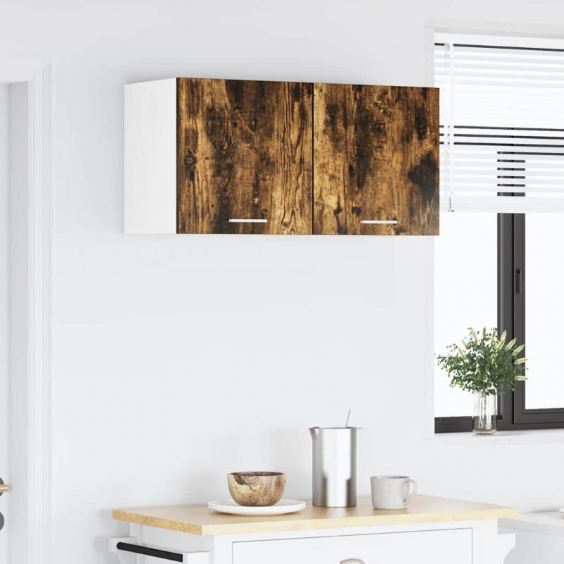 Szafka wisząca 2 pcs Wędzony dąb i biały 40 x 31 x 40 cm