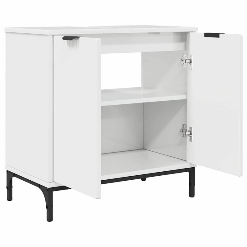 Szafka pod umywalkę Biały na wysoki połysk 60.5 x 33.5 x 61 cm