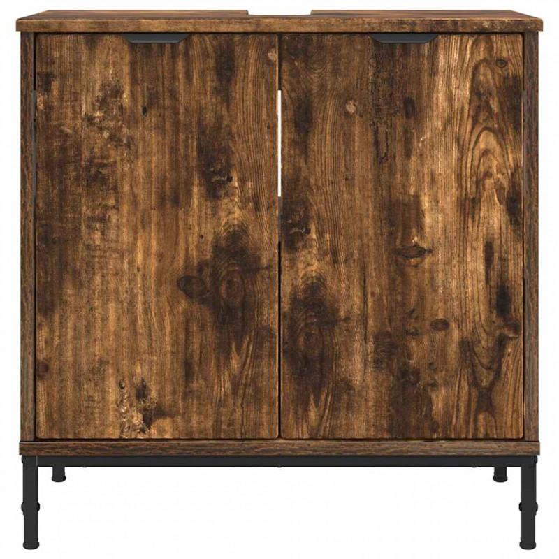 Szafka pod umywalkę z drzwiami Dąb wędzony 60,5 x 33,5 x 61 cm