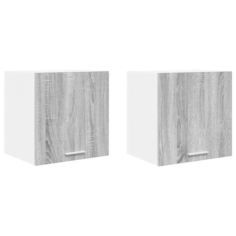 Szafka wisząca 2 pcs Szary Sonoma i Biały 40 x 31 x 40 cm