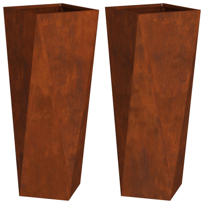 Donica 2 pcs Rdzawy 30 x 30 x 75 cm