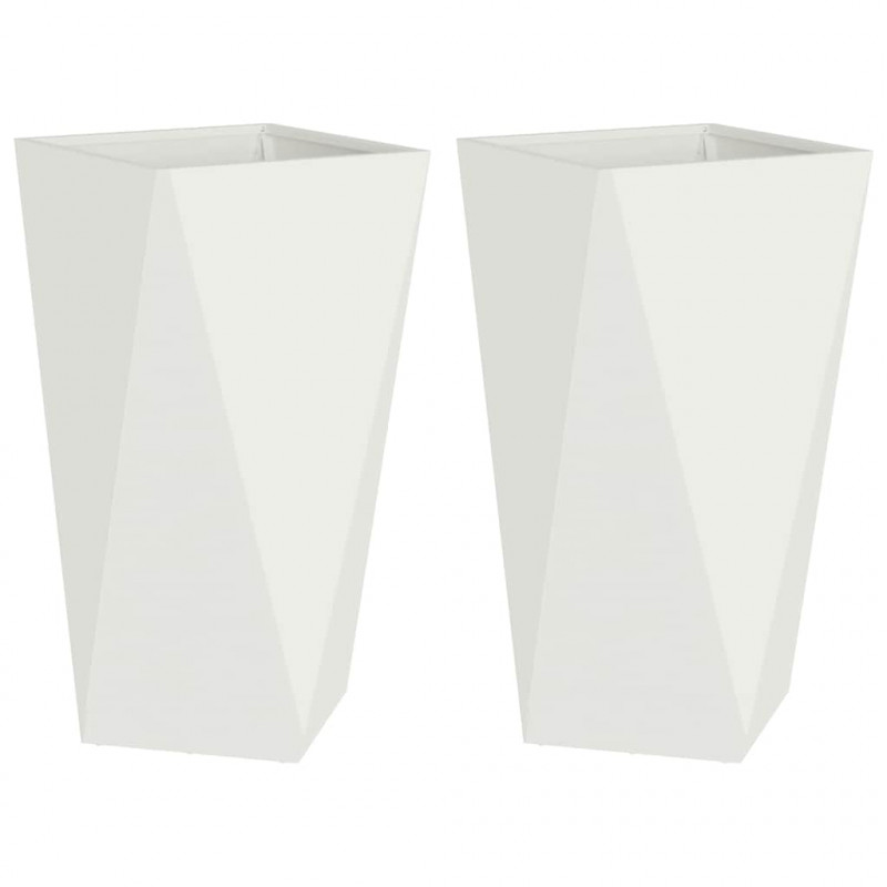 Donica 2 pcs Biały 40 x 40 x 75 cm Stal