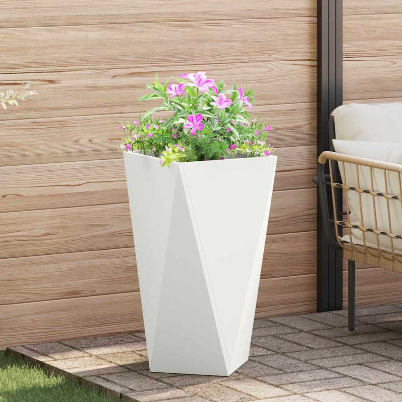 Donica 2 pcs Biały 40 x 40 x 75 cm Stal