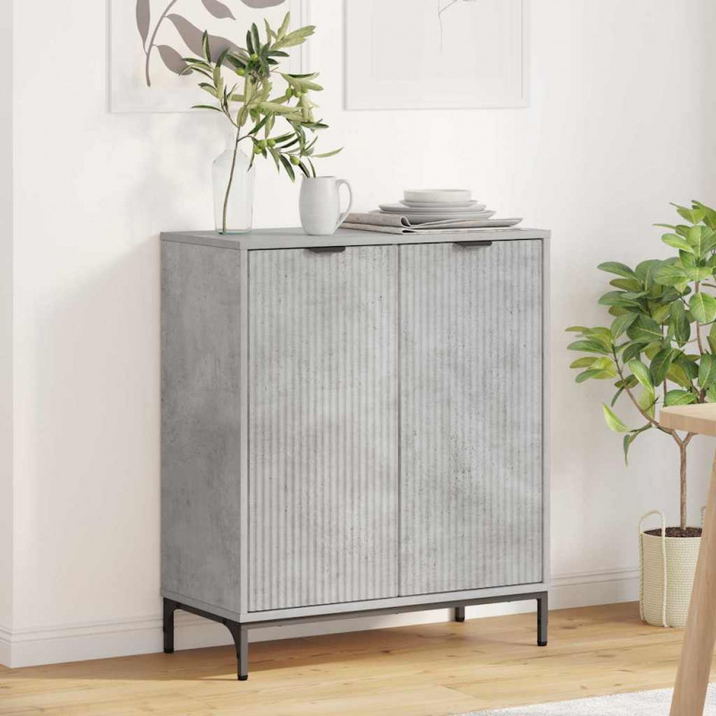 Bufet Betonowy szary 69,5 x 33 x 82 cm Materiał drewnopochodny