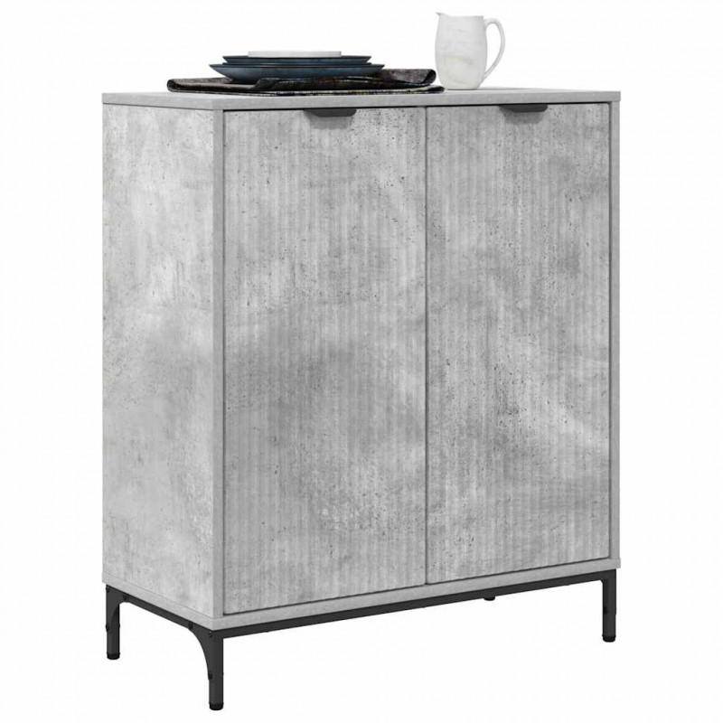 Bufet Betonowy szary 69,5 x 33 x 82 cm Materiał drewnopochodny