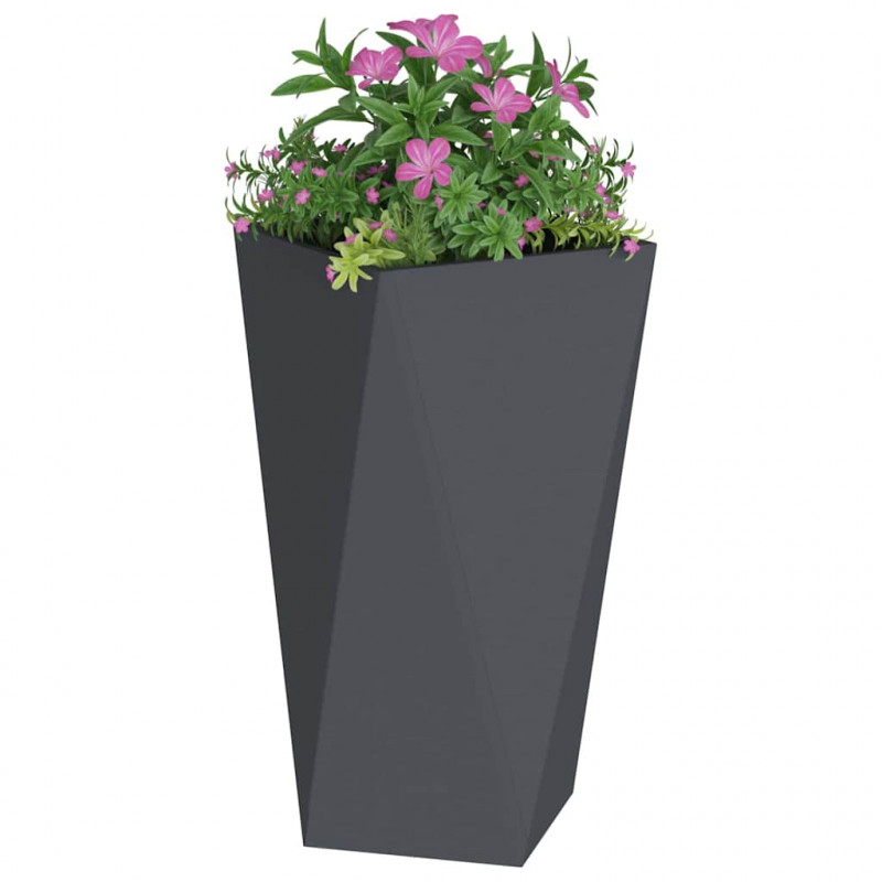 Donica 2 pcs Antracyt 40 x 40 x 75 cm Stal