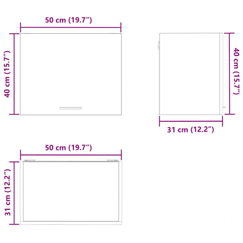Szafka wisząca Biały 50 x 31 x 40 cm Materiał drewnopochodny