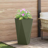 Donica 2 pcs Zielony oliwkowy 40 x 40 x 75 cm Stal