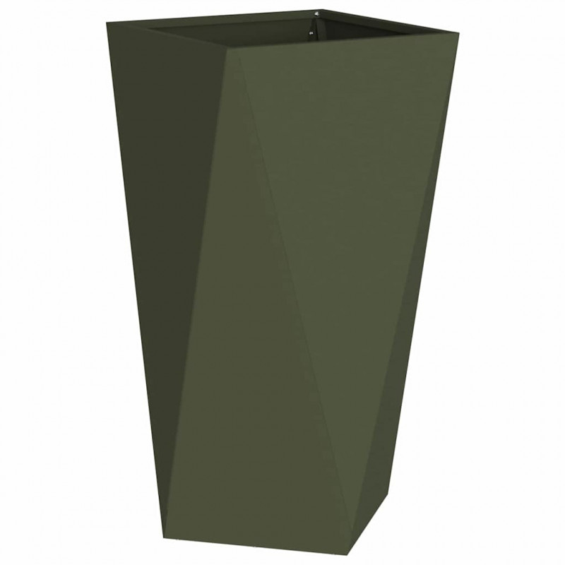 Donica 2 pcs Zielony oliwkowy 40 x 40 x 75 cm Stal