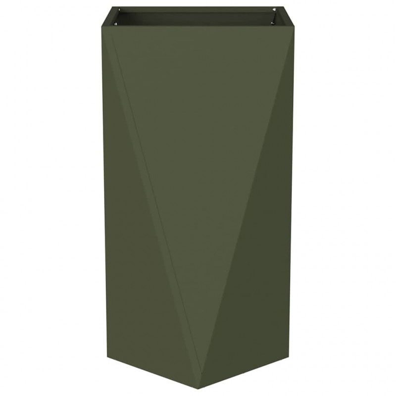 Donica 2 pcs Zielony oliwkowy 40 x 40 x 75 cm Stal