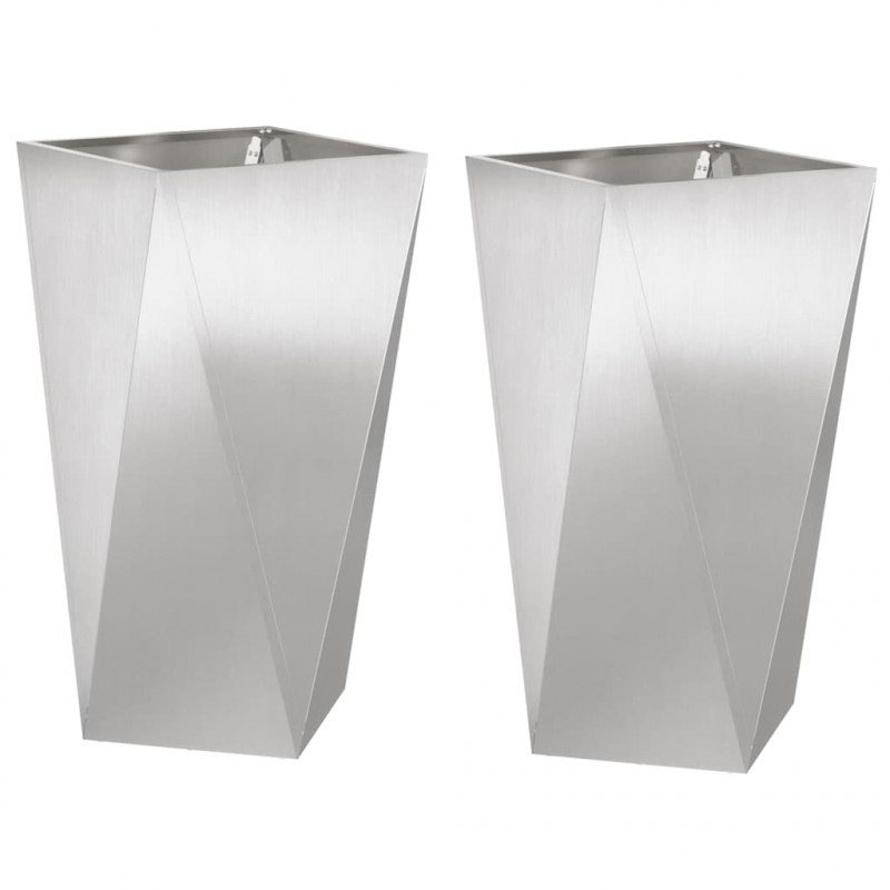 Donica 2 pcs Srebrny 40 x 40 x 75 cm Stal nierdzewna