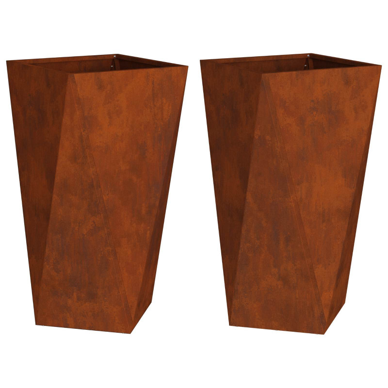 Donica 2 pcs Rdzawy 40 x 40 x 75 cm