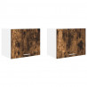 Szafka wisząca 2 pcs Wędzony dąb i biały 50 x 31 x 40 cm