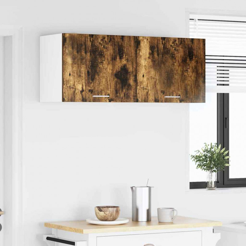 Szafka wisząca 2 pcs Wędzony dąb i biały 50 x 31 x 40 cm