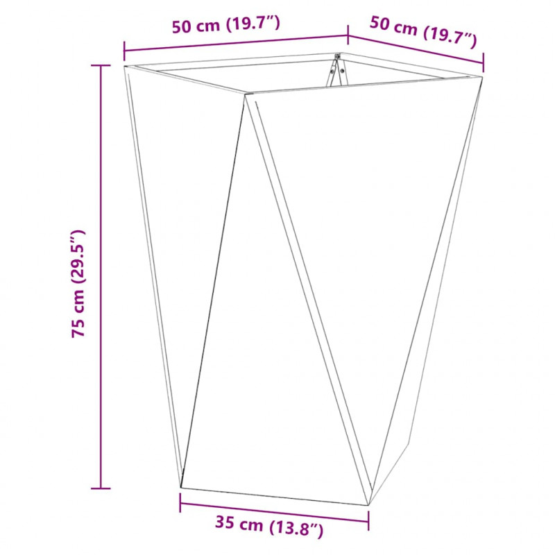 Donica Biały 50 x 50 x 75 cm Stal