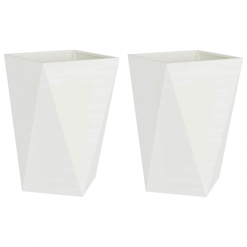 Donica 2 pcs Biały 50 x 50 x 75 cm Stal