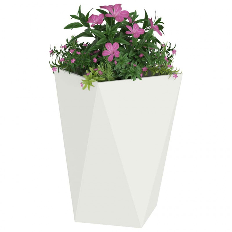 Donica 2 pcs Biały 50 x 50 x 75 cm Stal
