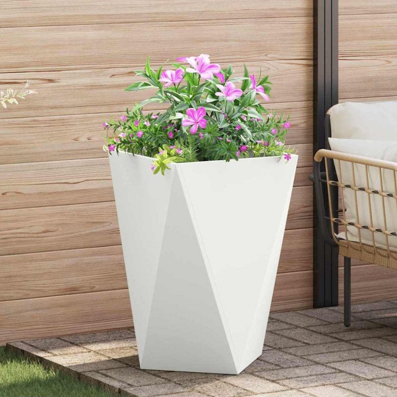 Donica 2 pcs Biały 50 x 50 x 75 cm Stal