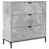 Bufet Betonowy szary 79,5 x 33 x 82 cm Materiał drewnopochodny