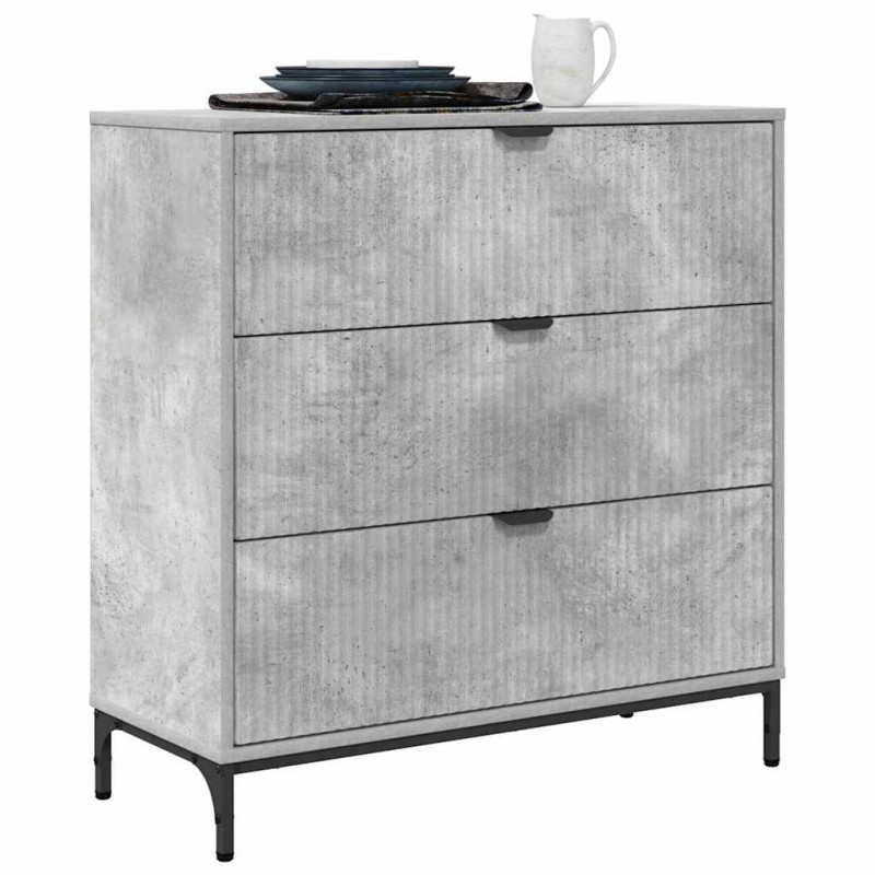 Bufet Betonowy szary 79,5 x 33 x 82 cm Materiał drewnopochodny