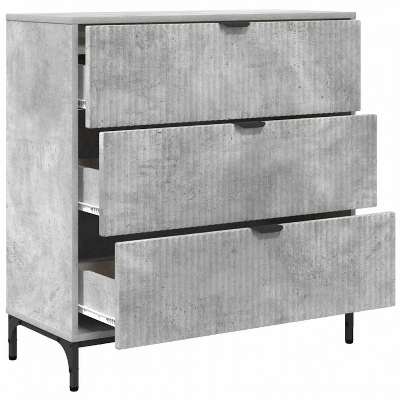 Bufet Betonowy szary 79,5 x 33 x 82 cm Materiał drewnopochodny