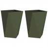 Donica 2 pcs Zielony oliwkowy 50 x 50 x 75 cm Stal