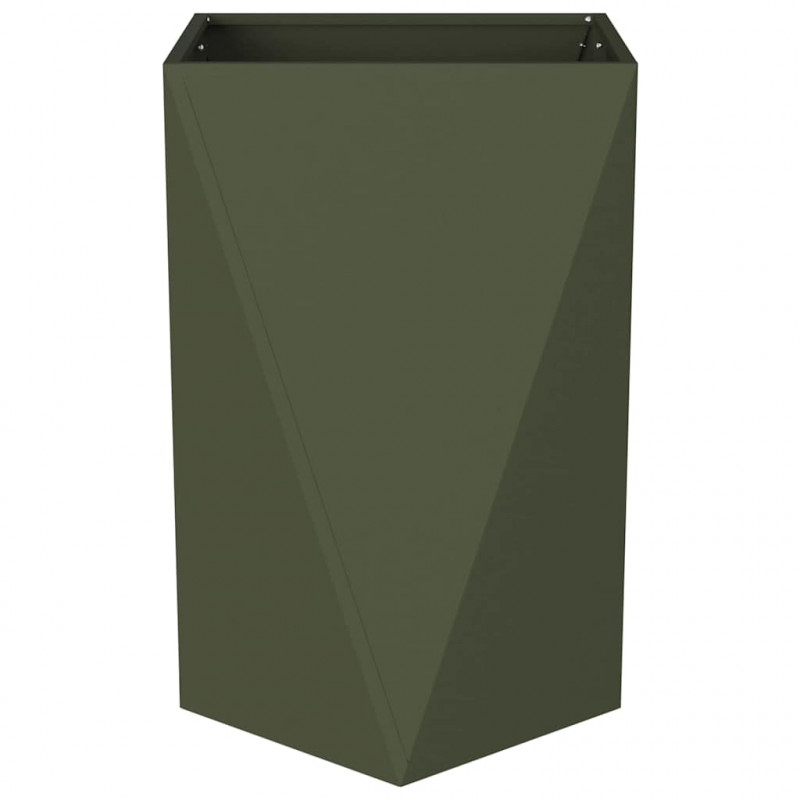 Donica 2 pcs Zielony oliwkowy 50 x 50 x 75 cm Stal