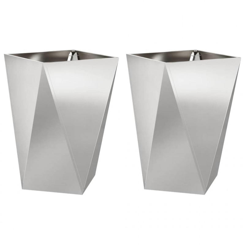 Donica 2 pcs Srebrny 50 x 50 x 75 cm Stal nierdzewna