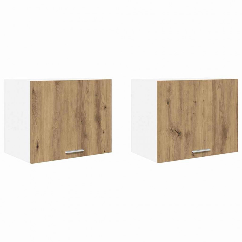 Szafka wisząca 2 pcs Dąb rzemieślniczy i biały 50 x 31 x 40 cm