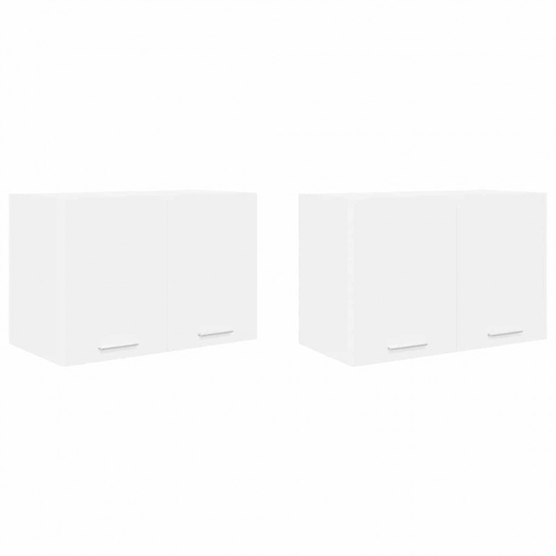 Szafka wisząca z przechowywaniem 2 pcs Biały 60 x 31 x 40 cm