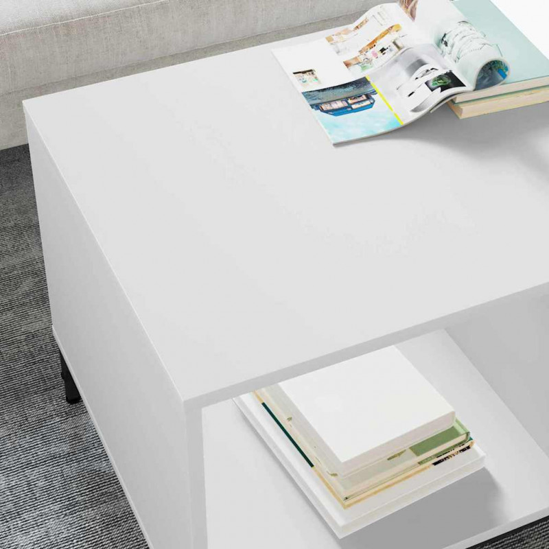 Stolik kawowy Biały 90 x 49 x 46 cm Materiał drewnopochodny