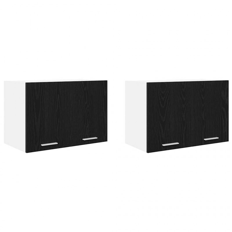 Szafka wisząca 2 pcs Czarny Dąb i Biały 60 x 31 x 40 cm