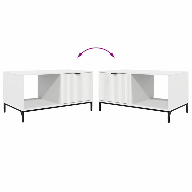 Stolik kawowy Biały 90 x 49 x 46 cm Materiał drewnopochodny