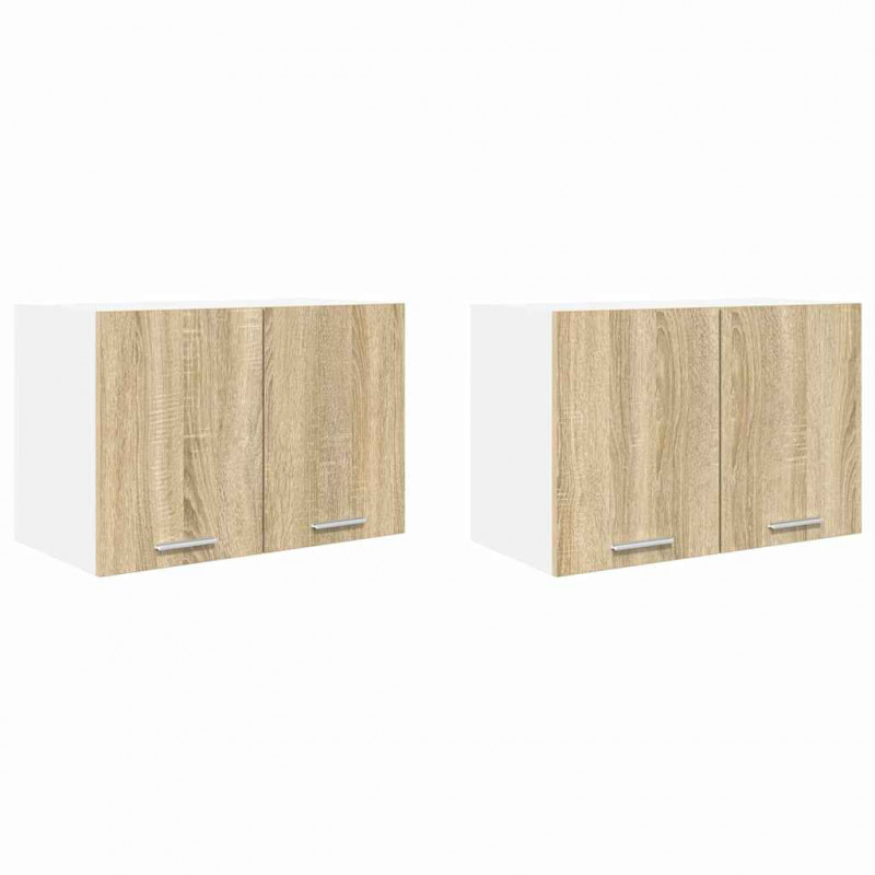 Szafka wisząca 2 pcs Dąb Sonoma i Biały 60 x 31 x 40 cm