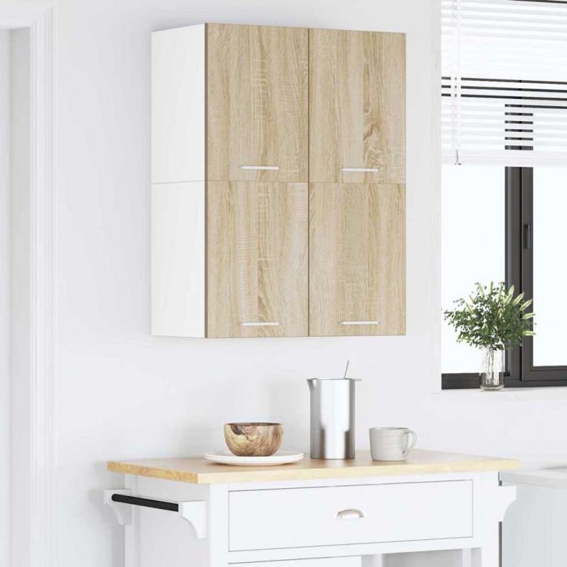 Szafka wisząca 2 pcs Dąb Sonoma i Biały 60 x 31 x 40 cm