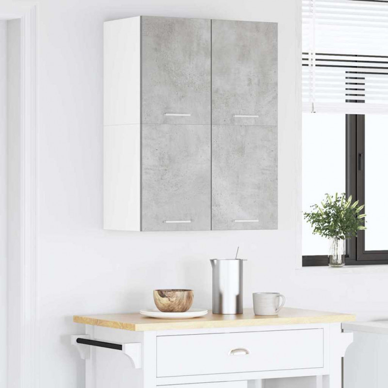 Szafka wisząca 2 pcs Betonowa szarość i biel 60 x 31 x 40 cm