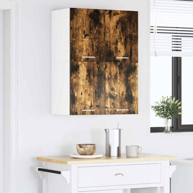 Szafka wisząca 2 pcs Wędzony dąb i biały 60 x 31 x 40 cm