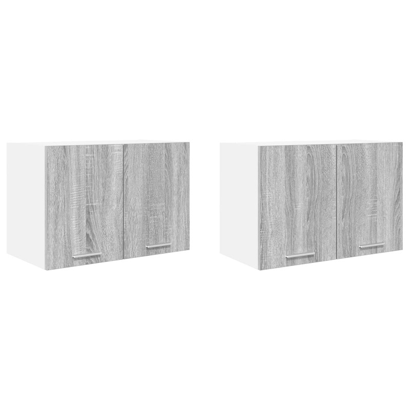 Szafka wisząca 2 pcs Szary Sonoma i Biały 60 x 31 x 40 cm