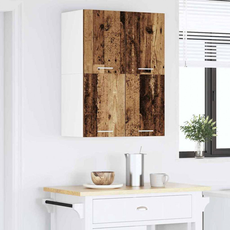 Szafka wisząca 2 pcs Stare Drewno i Biały 60 x 31 x 40 cm