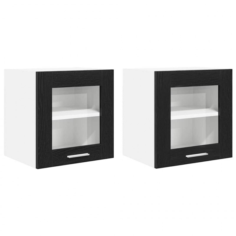 Szafka wisząca z drzwiami 2 pcs Czarny Dąb 40 x 31 x 40 cm