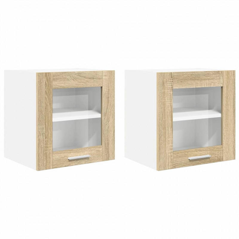 Szafka wisząca z drzwiami 2 pcs Dąb Sonoma 40 x 31 x 40 cm