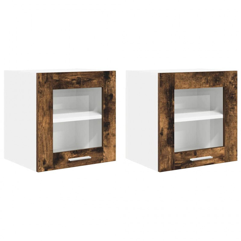 Szafka wisząca z drzwiami 2 pcs Dąb wędzony 40 x 31 x 40 cm