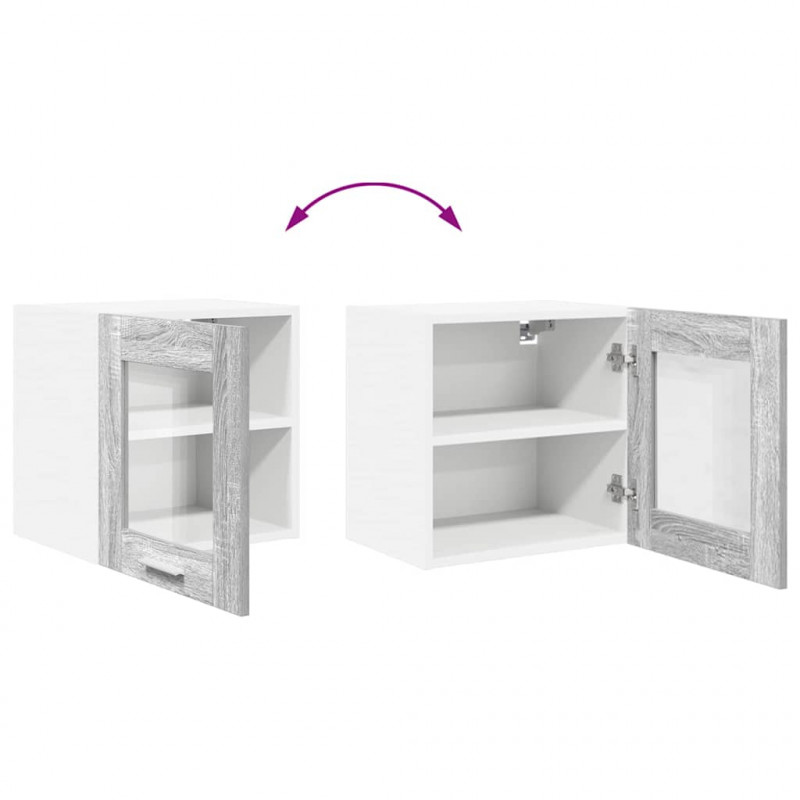 Szafka wisząca z drzwiami 2 pcs Szary Sonoma 40 x 31 x 40 cm